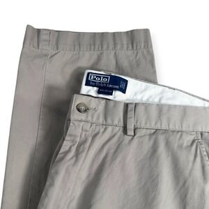 Polo Ralph Lauren Men Tan Khaki Chino Pants 100% Cotton Twill 35x30 Straight Leg